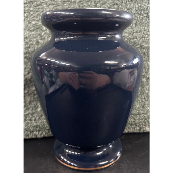 Apothecary Jar Dark Blue and Gold Eli Lilly Numbered Vintage - Picture 4 of 8